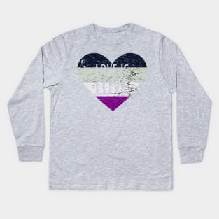 Asexual Pride Heart Kids Long Sleeve T-Shirt